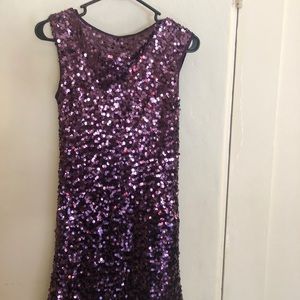 Purple sequined dress
